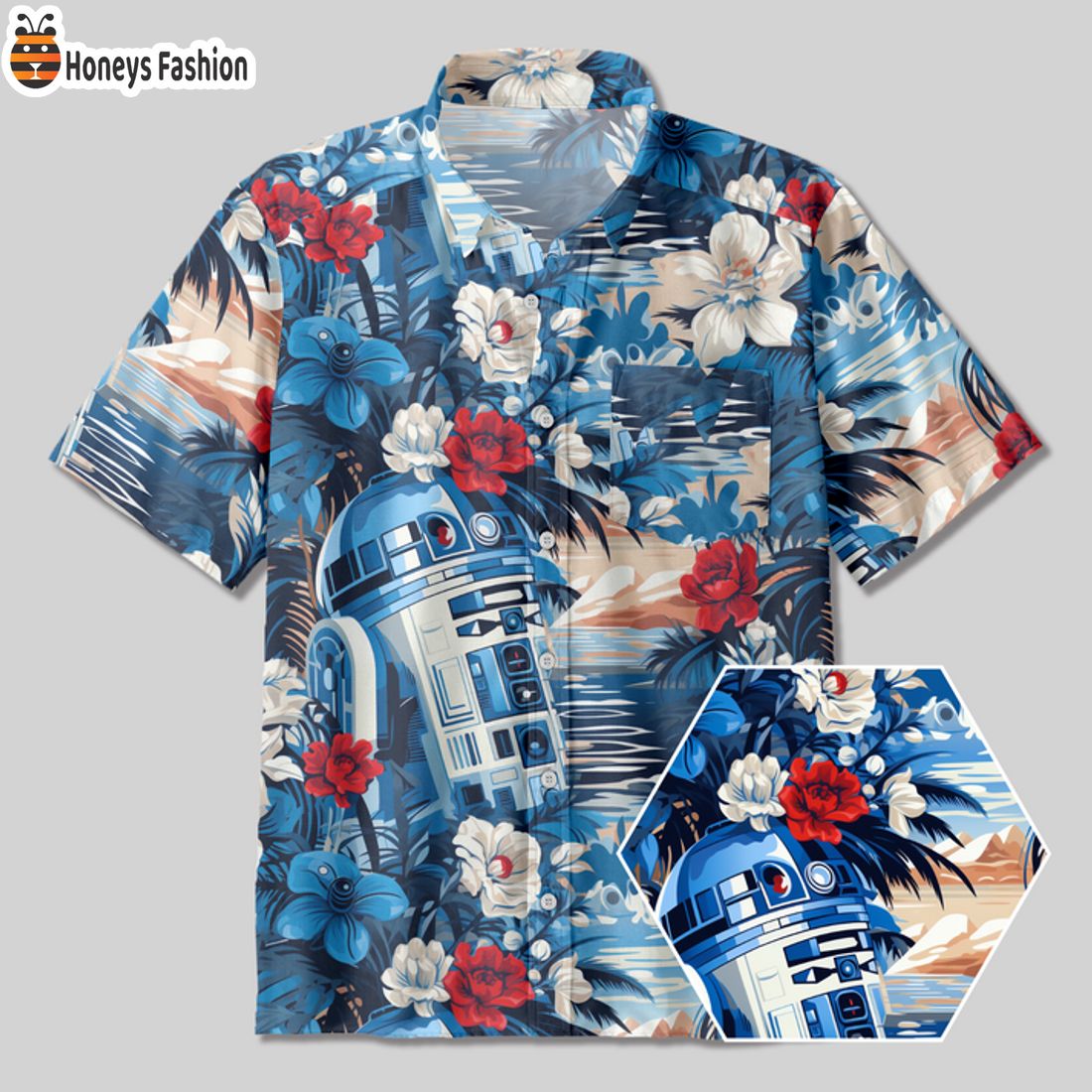 BEST R2-D2 Button Up Hawaiian Shirt