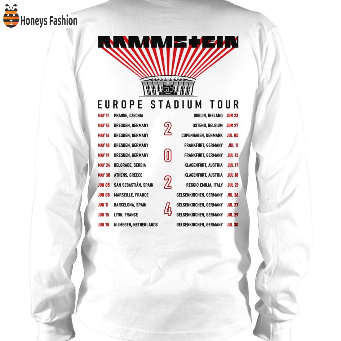 BEST SELLER Europe Stadium Rammstein Tour 2024 List Shirt