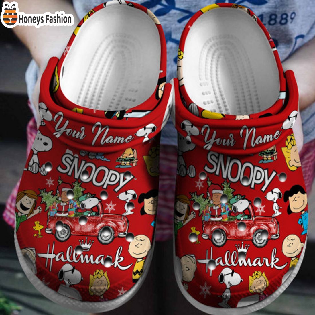 BEST Snoopy Hallmark Christmas Crocs Custom Name Crocband Shoes