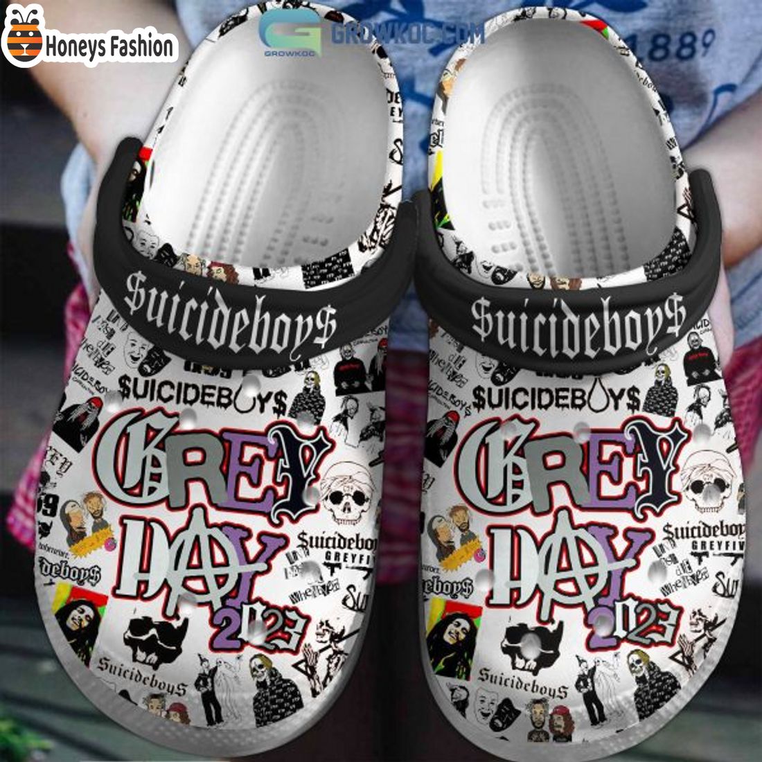 BEST Suicideboys Grey Day 2 Tour 2024 Crocs Crocband Shoes