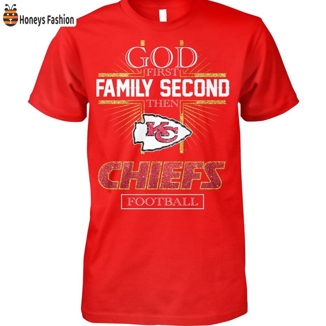 BEST TRENDING Kansas City Chiefs God First Family Second Football Shirt