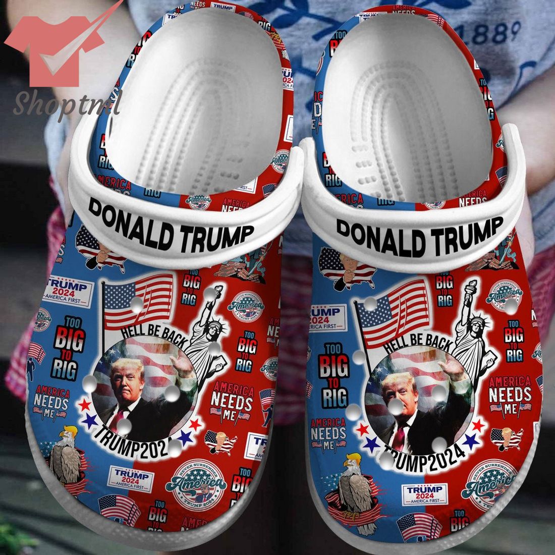 Donald Trump 2024 hell be back crocs crocband