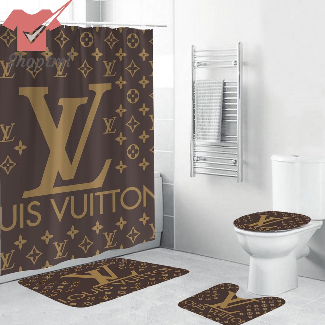 Louis Vuitton Bathroom Set Luxury Shower Curtain Luxury Brand