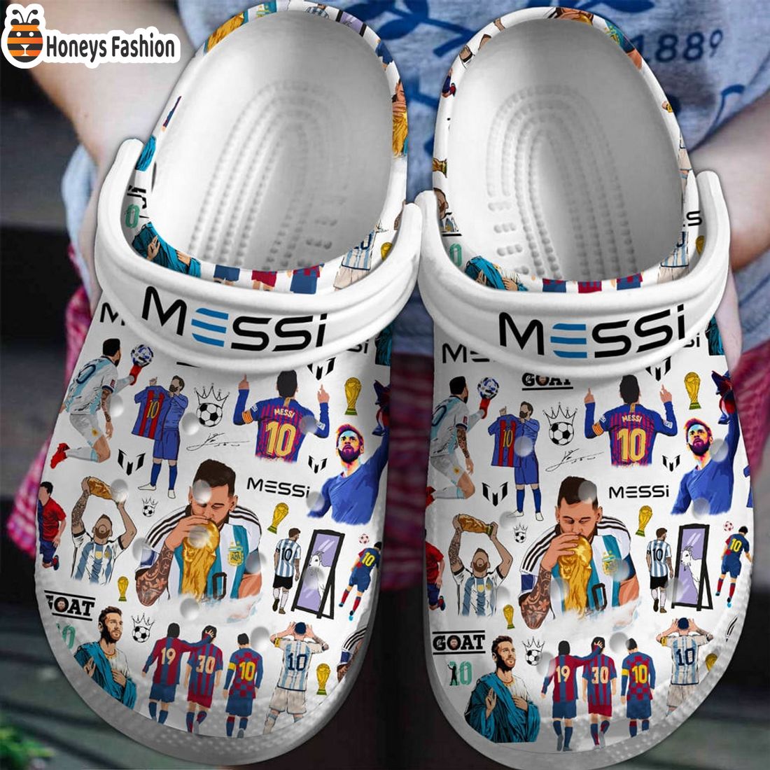 NEW Argentina x Barcelona Lionel Messi Crocs Crocband Shoes