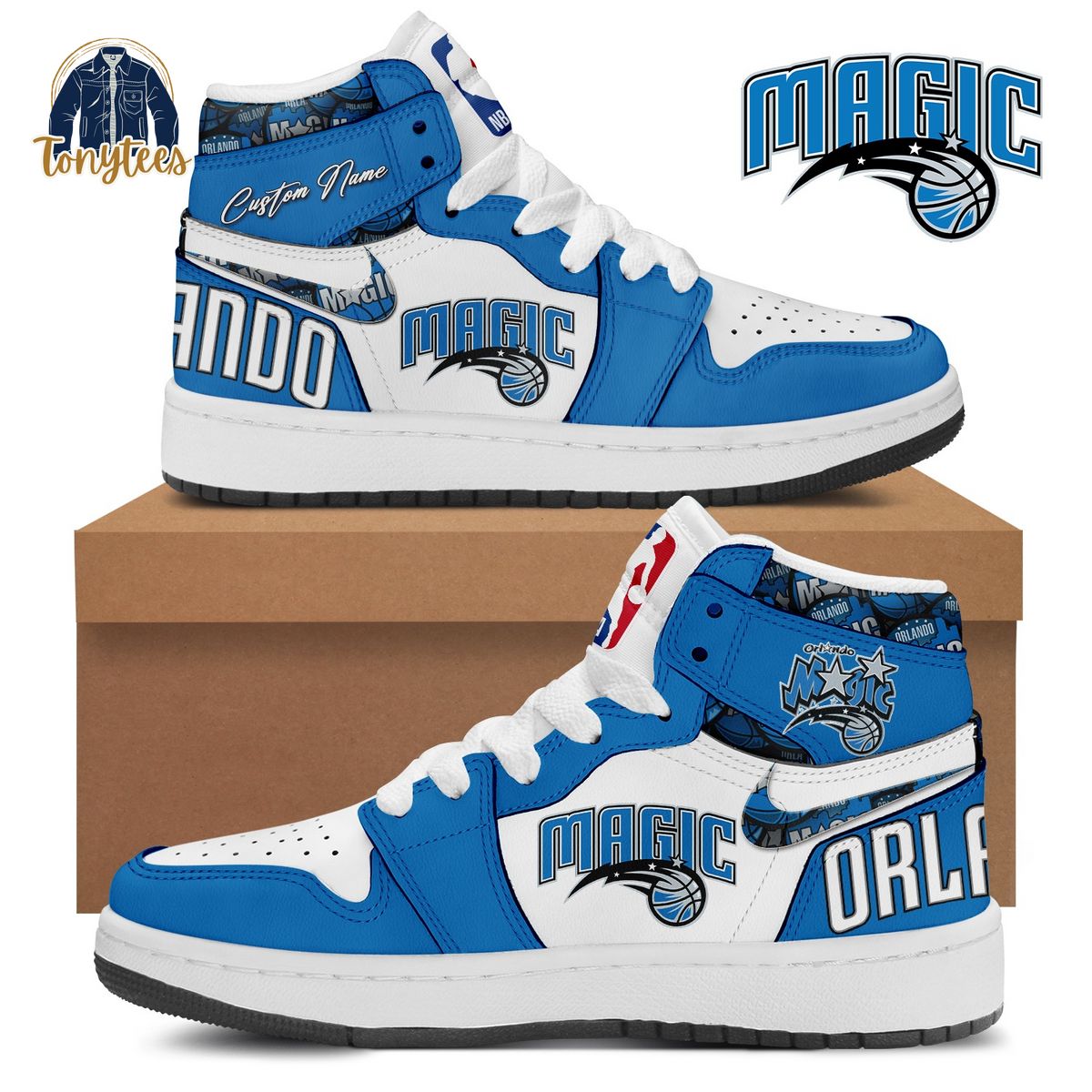 Orlando Magic Custom Name Air Jordan 1 High Sneaker