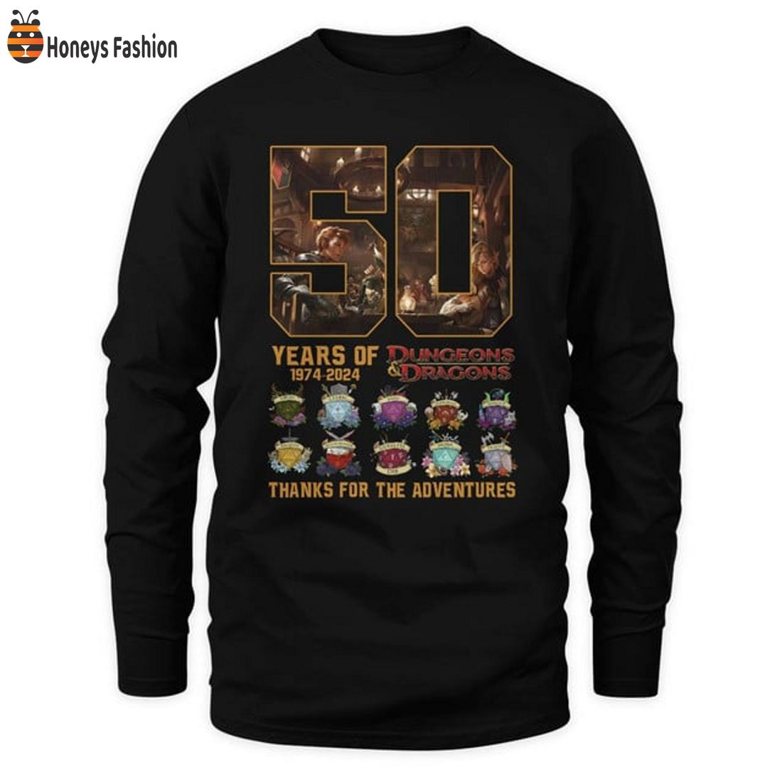 SELLER 50 Years Of Dungeons And Dragons Thanks For The Adventures Shirt