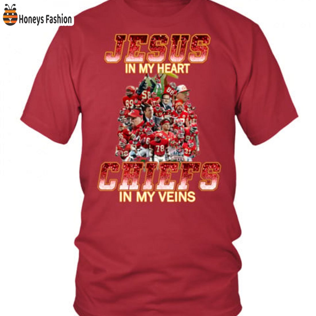 SELLER Jesus In My Heart Chiefs In My Veins Shirt