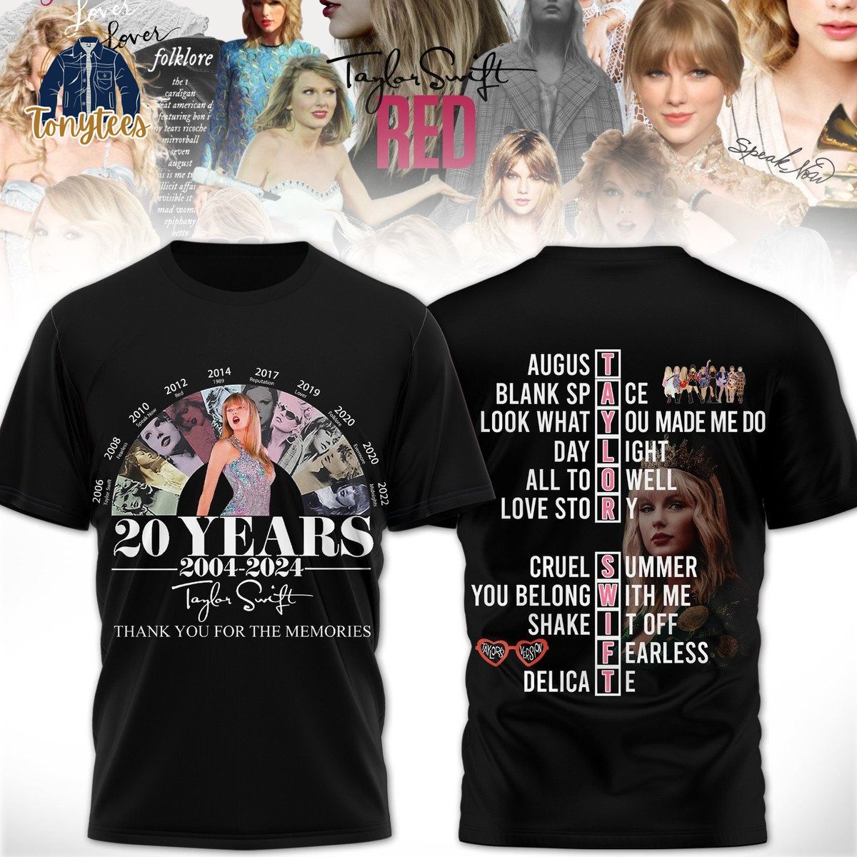 Taylor Swift 20 years august blank space thank you for the memories shirt