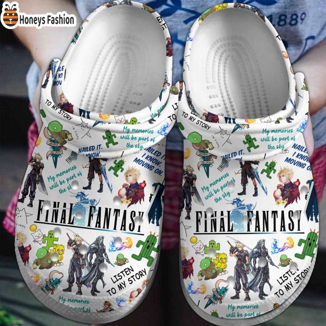 TOP Final Fantasy Cloud Strife x Sephiroth Crocs Clog Shoes
