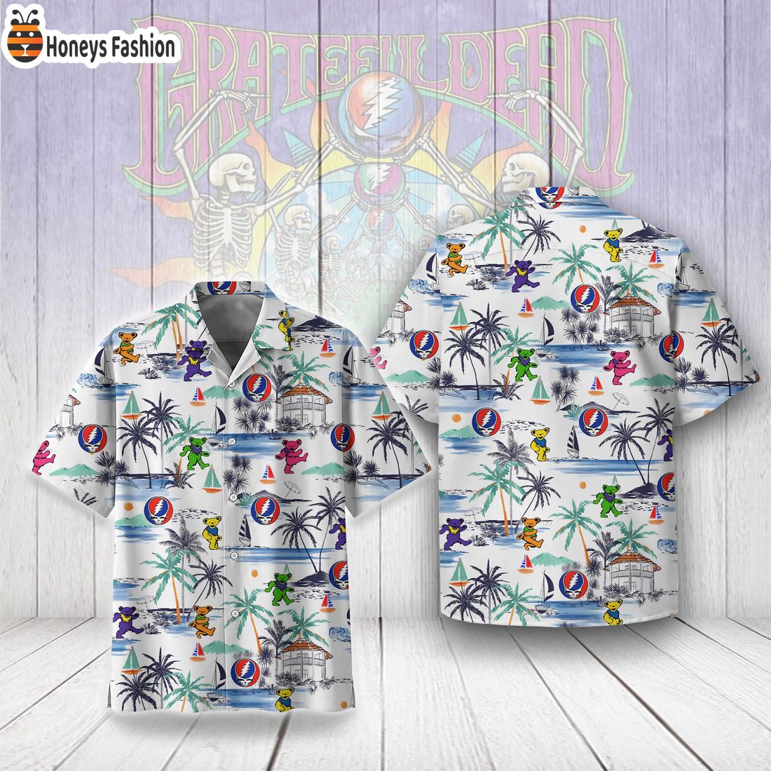 TOP SELLER Grateful Dead In Summer Palm Tree Hawaiian Shirt