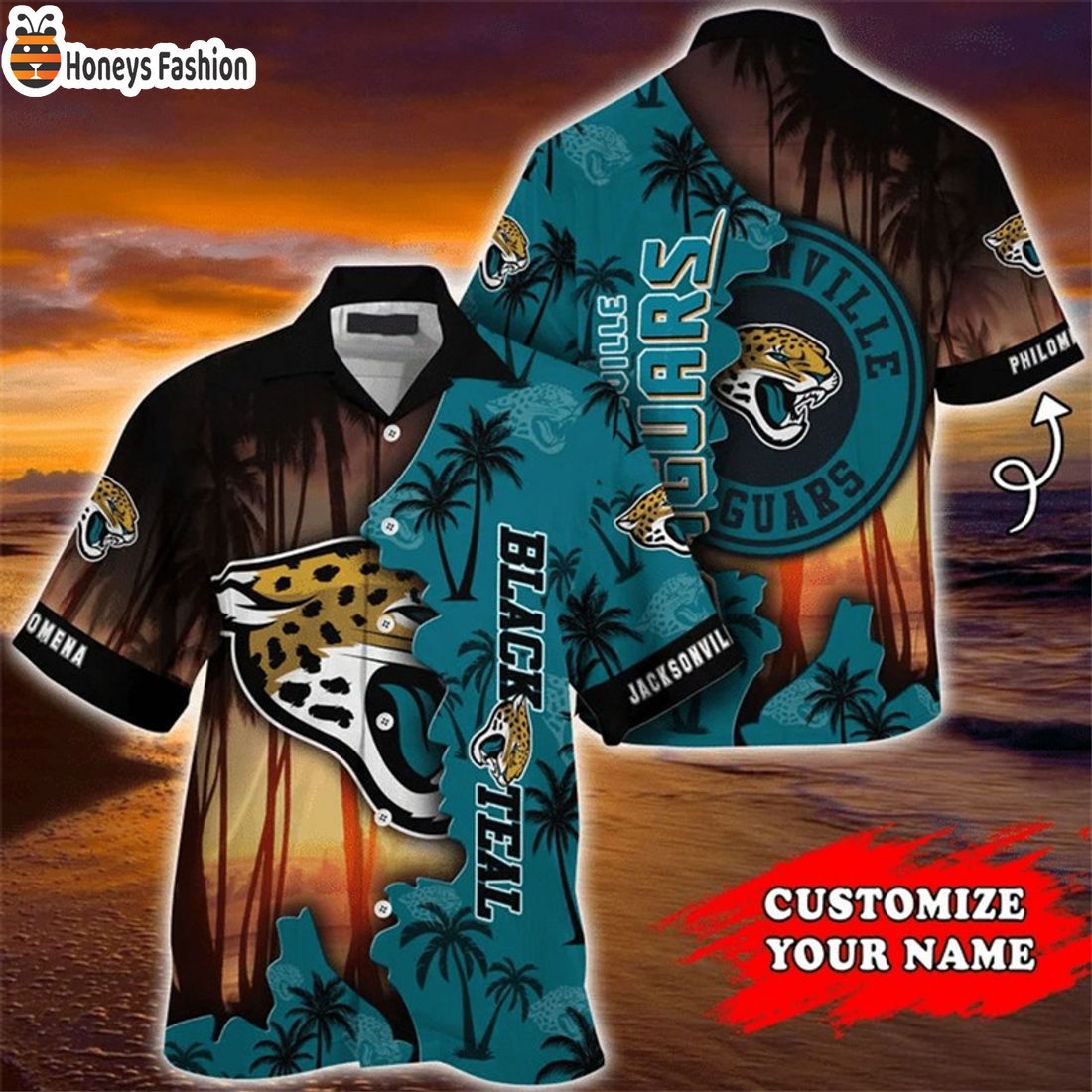 BEST Jacksonville Jaguars Tropical Island Custom Name Hawaiian Shirts