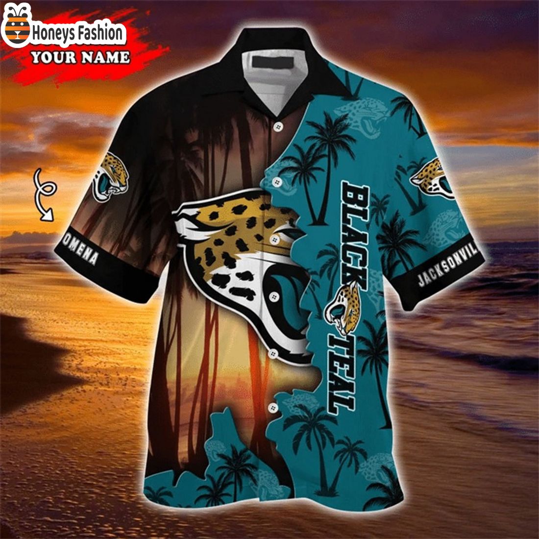 BEST Jacksonville Jaguars Tropical Island Custom Name Hawaiian Shirts
