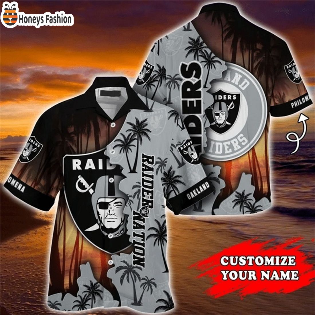 BEST Las Vegas Raiders Tropical Island Custom Name Hawaiian Shirts