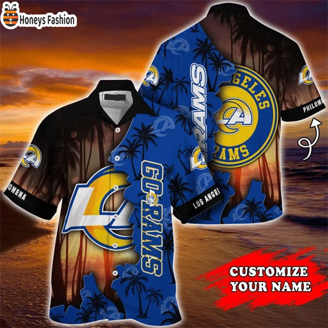 BEST Los Angeles Rams Tropical Island Custom Name Hawaiian Shirts