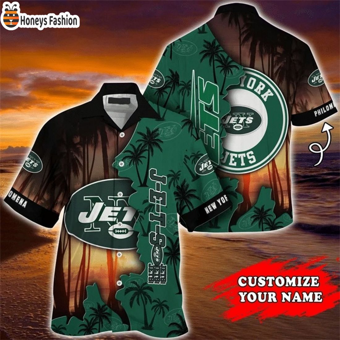 BEST New York Jets Tropical Island Custom Name Hawaiian Shirts