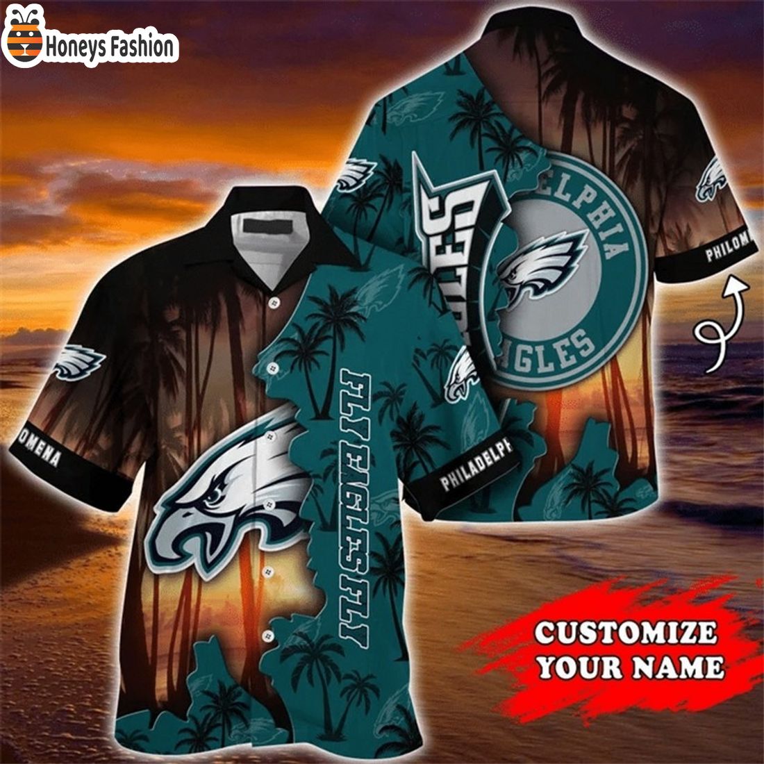 BEST Philadelphia Eagles Tropical Island Custom Name Hawaiian Shirts