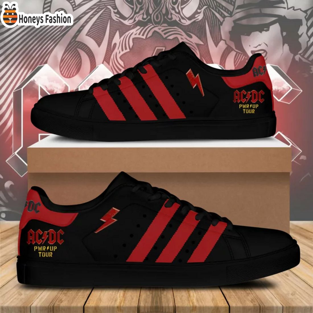 BEST SELLER ACDC Pwr Up Tour Stan Smith Shoes
