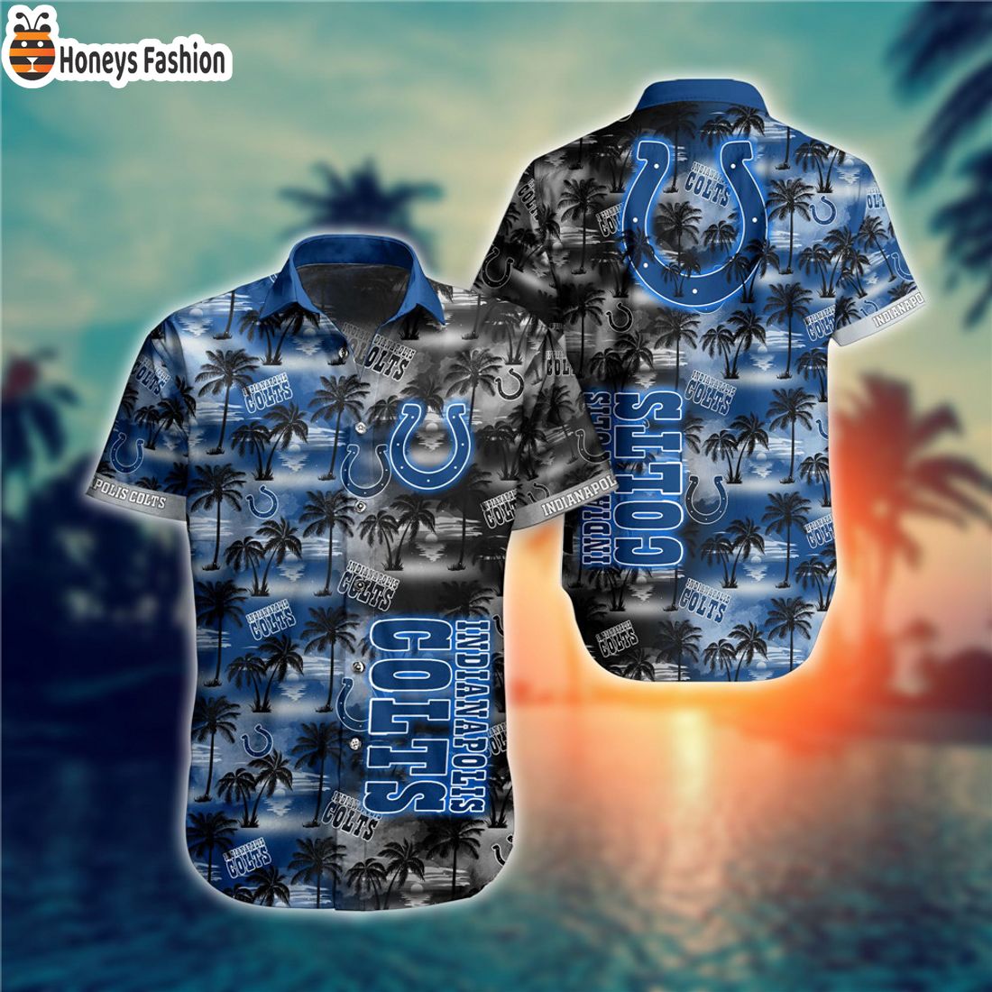 BEST SELLER Indianapolis Colts Coconut Palm Tree Hawaiian Shirt