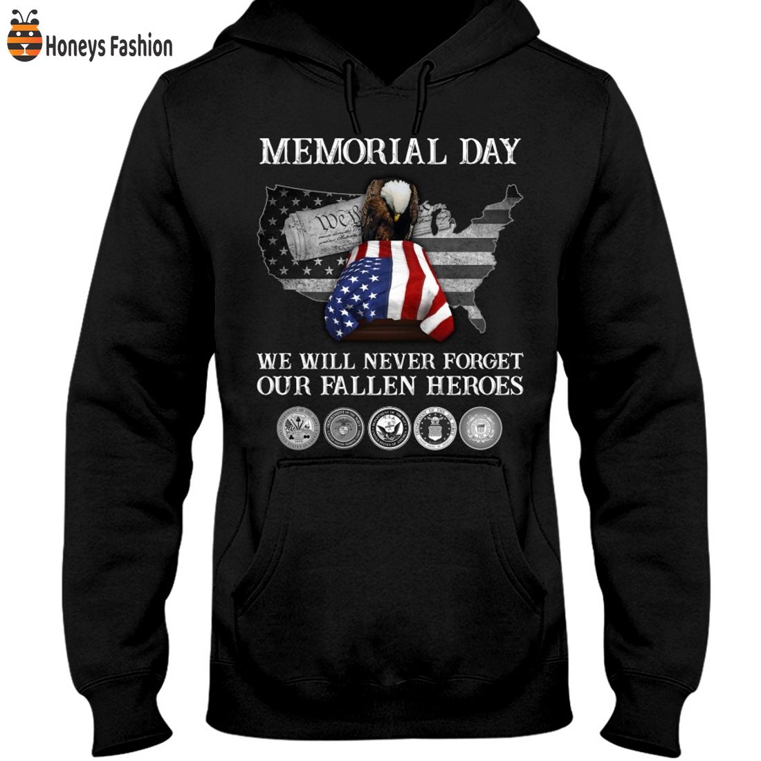 BEST SELLER Memorial Day We Will Never Forget American Eagle 2D Hoodie Tshirt