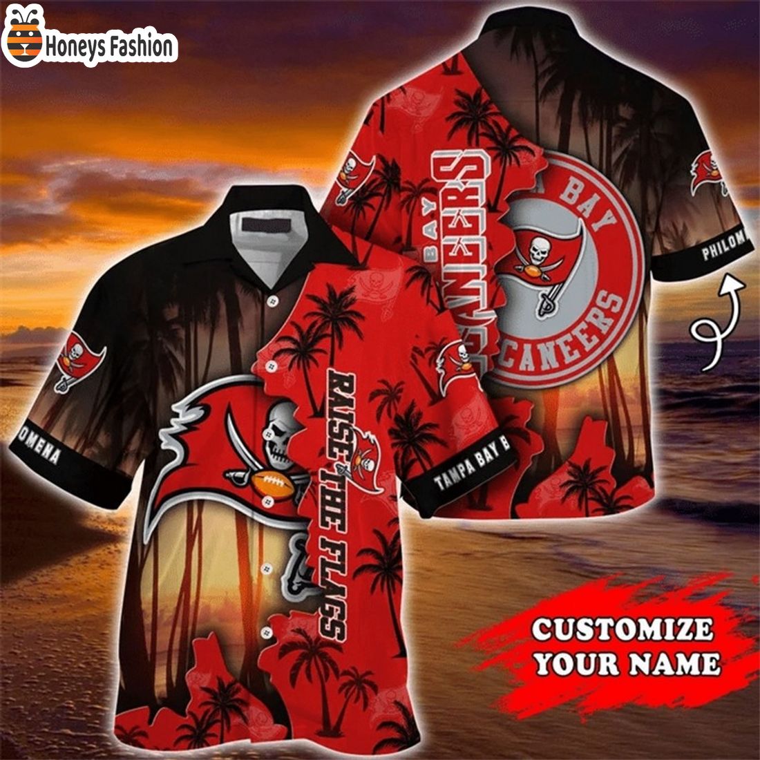BEST Tampa Bay Buccaneers Tropical Island Custom Name Hawaiian Shirts