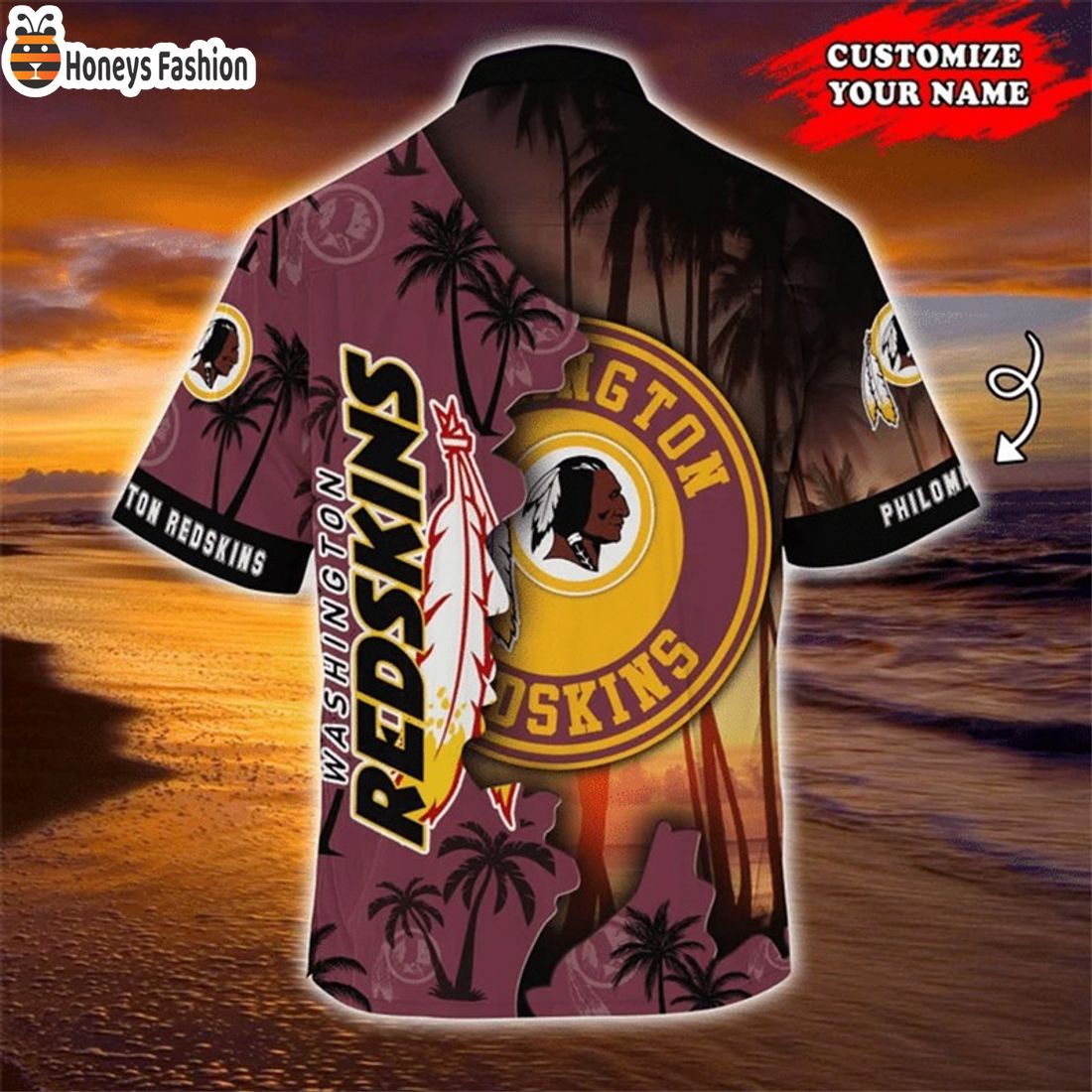 BEST Washington Redskins Tropical Island Custom Name Hawaiian Shirts