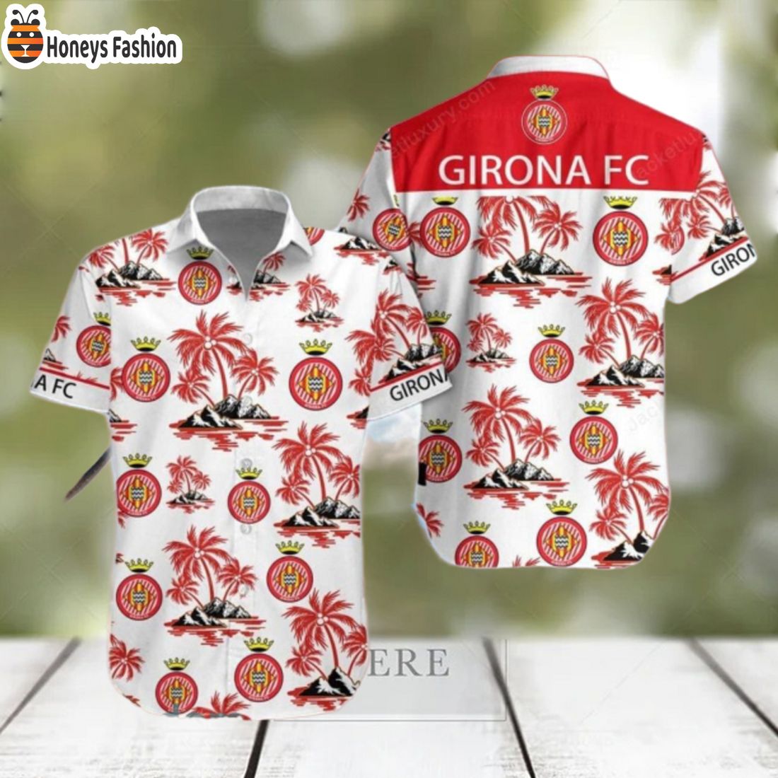 SELLER Girona FC Laliga Red Coconut Hawaiian Shirt