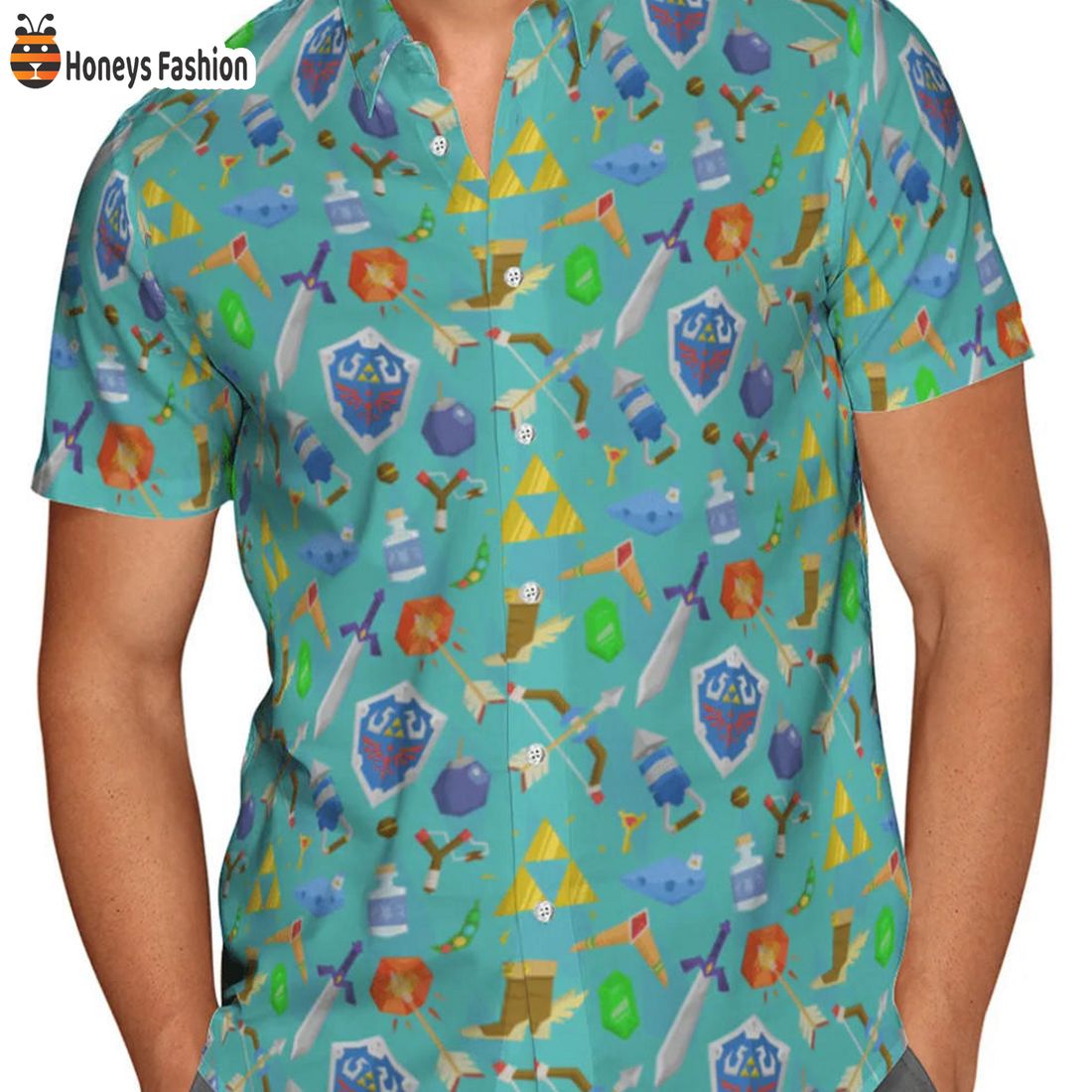 TRENDING Legend of Zelda Game Item Pattern Hawaiian Shirt