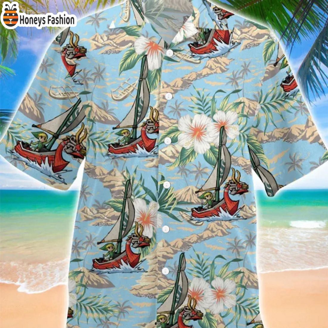 TRENDING Legend of Zelda Wind Waker Woven Graphic Hawaiian Shirt